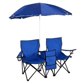 Premium WIsh Outlet Foldable Picnic Beach Camping Double Chair+Umbrella Table Cooler Fishing Fold Up