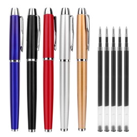 Rollerball Pen - 5 Pack of Ballpoint Ball Pen for Men Women Executive Business Office School Use,Executive Nice Pens for Business Birthday Gift with Gift Box,5 extra 0.5 mm Refills