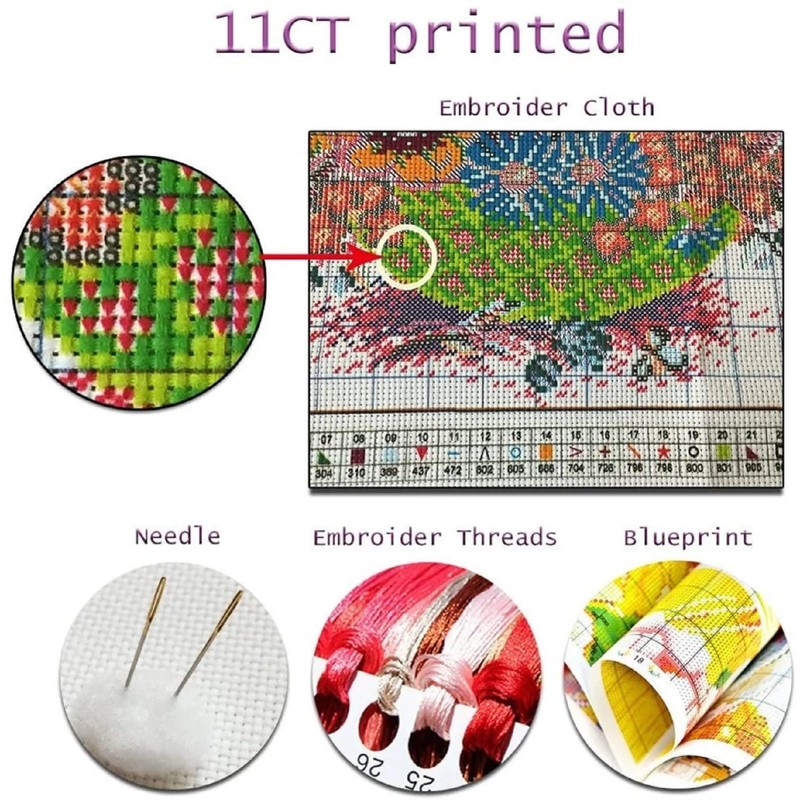 DMCVIVR Embroidery kit for Beginners with Embroidery Patterns, Stamped Embroidery