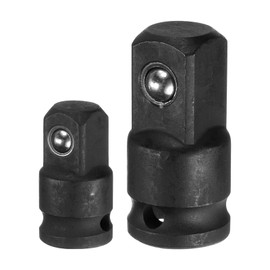 uxcell 2pcs Impact Socket Adapter 1/4" 3/8" CR-MO Steel Impact Adapter 3/8 to 1/2, 1/4 to 3/8 for Impact Driver Air Impact Wrenches Ratchets