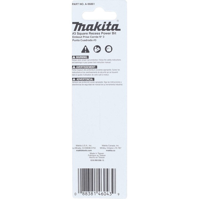 Makita A-96861 Impactx #3 Square Recess 3-1/2″ Power Bit