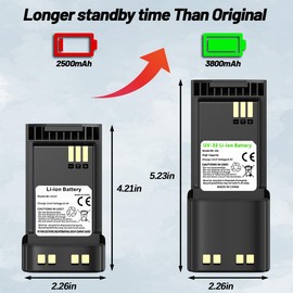 BAOFENG DM32 Battery 3800mAh Extended High-Capacity Rechargeable Battery