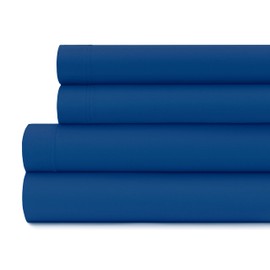 Briarwood Home Solid Jersey Sheet Set, King, Cobalt Blue