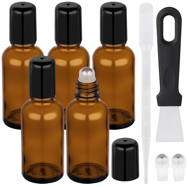 Segbeauty 1oz Glass Roll On Bottles for Oil, 5pcs Empty