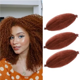 Afro Twist Braiding Hair 16 Inch 3 Packs Pre Separated Springy Afro Twist Hair Marley Hair for Faux Locs Crochet Hair Pre Fluffed Spring Twist Hair Extensions (T350, 16INCH)