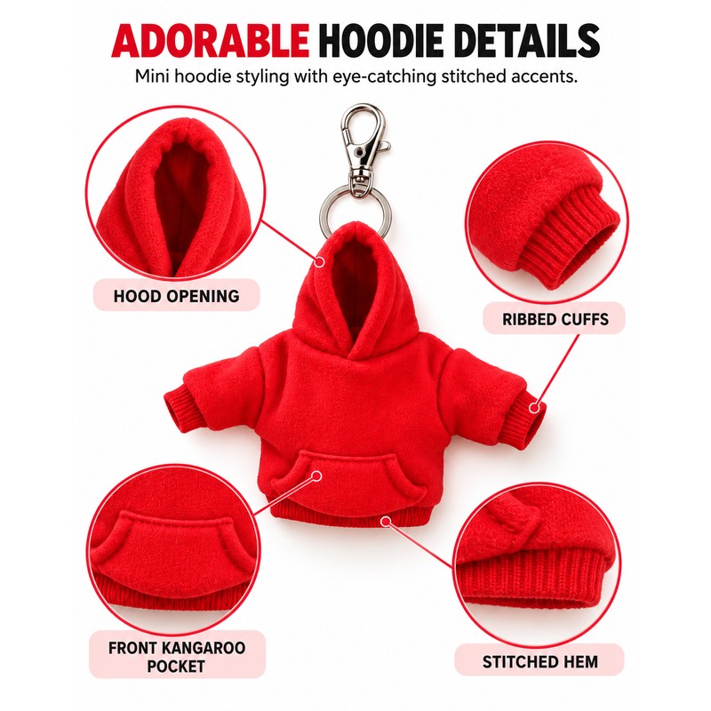 Mini Hoodie Stress Ball Keychain – Cute Detachable Sweatshirt Key