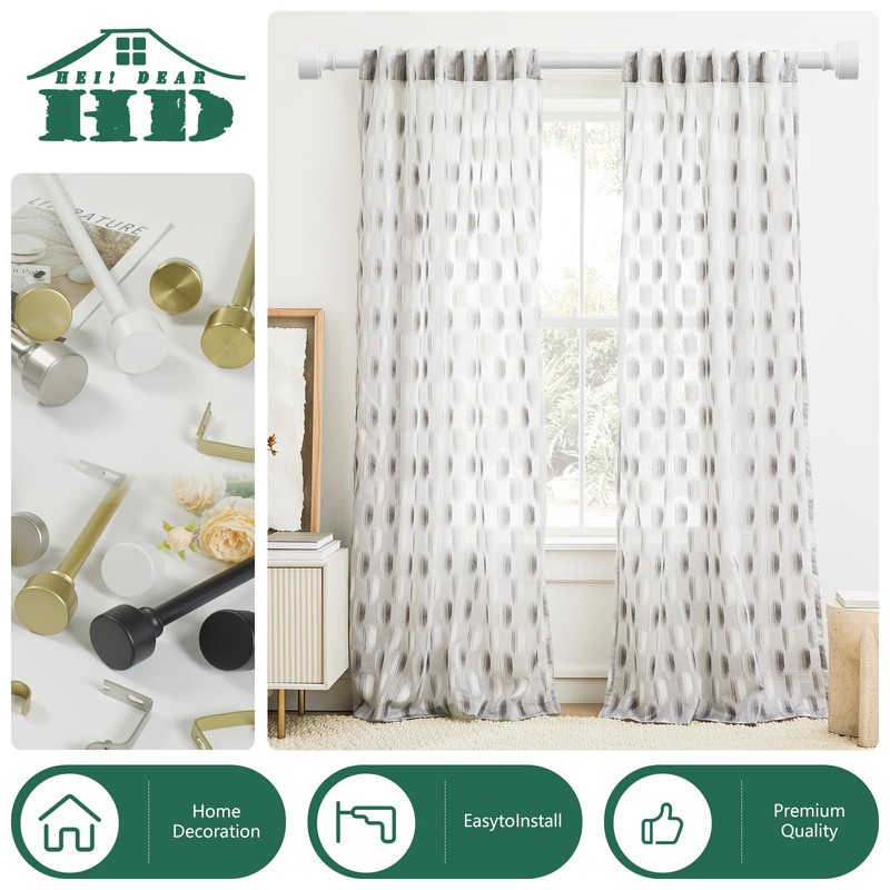 White Curtain Rods for Windows 72 to 144 Inch(6-12ft), 1