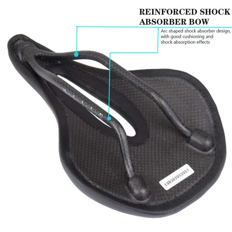 QIKU Super Lightweight Carbon Fibre Saddle 3K Cushion Black (240-143)