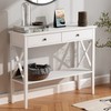 ChooChoo Console Table with Drawers, Narrow Wood Accent Sofa Table