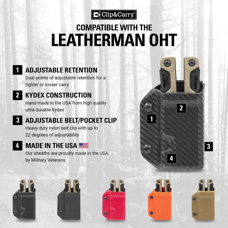 Clip & Carry Kydex Multitool Sheath for the Leatherman OHT