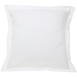 Fresh Ideas FRE201XXWHIT11 Tailored Poplin Pillow Sham (Cover) Euro, White