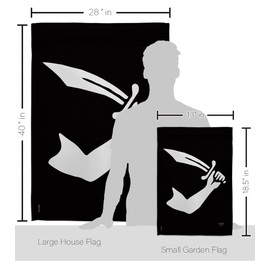 Breeze Decor Thomas Tew Kit Coastal Pirate Ship Skull Treasure Map Carribean Jolly Blackbeard Jack Decoration Banner Small Yard Gift Double-Sided, House & Garden Flags Set w/Flagpole, Made in USA
