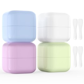 Travel Containers for Toiletries, Cream Jars Sample Containers with Screw Lids TSA Approved Travel Size Containers with spoons, Leak-proof Travel Accessories with Lid for Cosmetic (8 Pack)-50ML