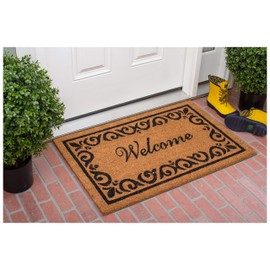 Calloway Mills 102242436 Breaux Welcome Doormat, 24" x 36", Natural/Black