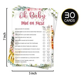 True Or False Baby Shower Game, Gender Reveal Party Supplies, Jungle Animals Safari Floral Green Party Decorations,– 30 Game Cards 1 Answer Card. (bb002-yx03)