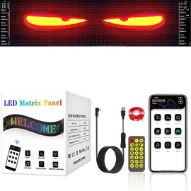1pcs Pixel Matrix LED Devil Eye Car LED Screen Devil Eye Shop Sign USB Car LED Panel Flexible LED Screen Car App Control LED Lightning Bulletin Board Flexible Screen Car Bulletin Board Flexible Small