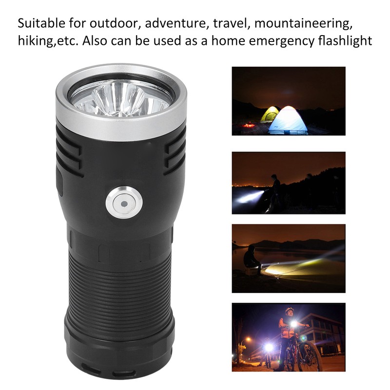 P50 Flashlight 3LED Long Range Flashlight 10000LM Stepless Dimming USB