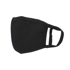 Kids 2 Ply Face Mask Washable Reusable Face Covering for Children, Cotton Face Mask Breathable Safety Mask Protection from Pollution, Black, 14cm x 10cm, 5pcs