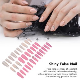 Pack of 30 Press on Nails Ballerina Long Artificial Nails with Design Press on Nails Short Nails for Sticking with Nail Glue, Girls Unique Shiny Delicate Rhinestone Fake Nails (11)