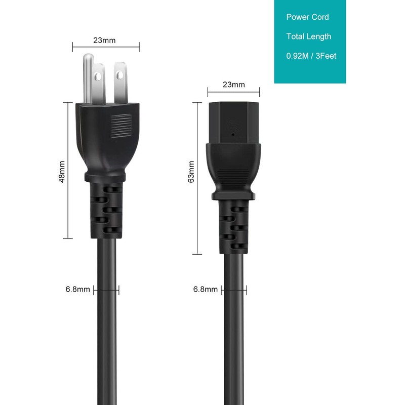 TV Power Cord Replacement for Vizio D/E/M Series LED Smart