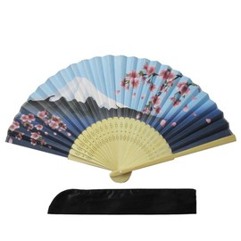 Panda Family Fan, Men's, Women's, Stylish, Japanese Style, Ukiyo-e, Foreigners, Japan, Souvenir, Triumphic Sunny Season, Off Kanagawa, Fujin and Thunder God, Mt. Fuji, Cherry Blossoms, Storage Bag