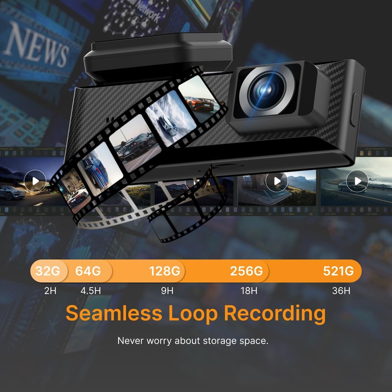 Miofive Smart GPS Dash Cam, 2160P UHD Car Dash Camera,