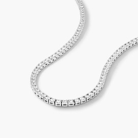 CG&KYGG 6mm Tennis Necklaces for Men Women, 14K White Gold Plated Tennis Chain Iced Out Cuban Link Chain Choker, Birthday Valentine's Day & Mother's Day Gift (6mm,18inch), Brass, Cubic Zirconia