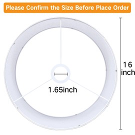 OUTON White Lamp shades Set of 2, Large Drum Lamp Shades for Floor Lamps, 16" Top x 16" Bottom x 9" High, Easy to Assemble, Replacement Linen Lampshades for Table Lamps & Bedside Lamps (1.65" Spider)