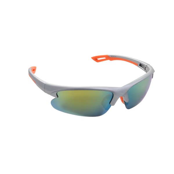 Optic Edge Fireball Sunglasses, Shiny Black Semi-Rimless Frame, Blue Mirrored Polycarbonate Lens