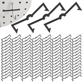 AccEncyc Black Peg Locks Plastic Pegboard Hook Locks Pegboard Display Hook Organizer Fixer Peg Board Hook Clip Retainers Pegboard Hook Organizer for Standard 1/4" and 1/8" Pegboard (120 Pcs)