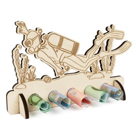 BOFUNX Money Gift Diver Gift Idea Wooden Diver Gifts for Men Original Money Gift for Birthday Family Friend Colleague