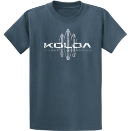 Koloa Surf Company Vintage Surfboards Logo Heavyweight Cotton T-Shirt, Steel Blue, XX-Large