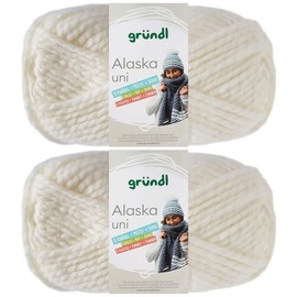 Gründl Alaska Uni 2 x 100 g 80% Polyacrylic, 20% Wool Including Instructions Whale (13 Ecru)