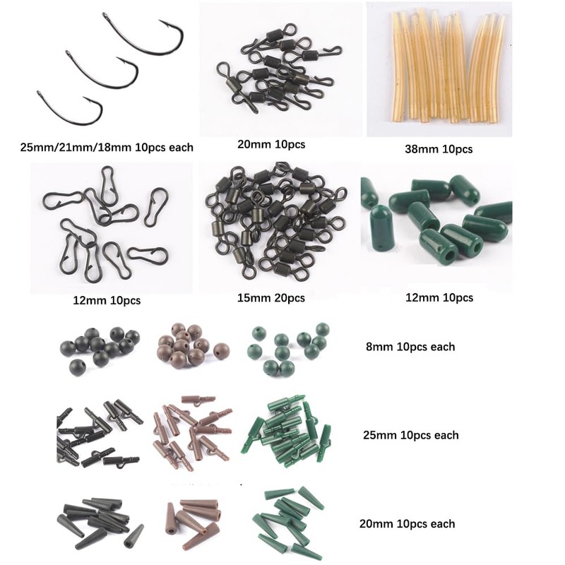 TopHomer Fishing Accessory Kit - 187pcs Tackle Box with Hooks,