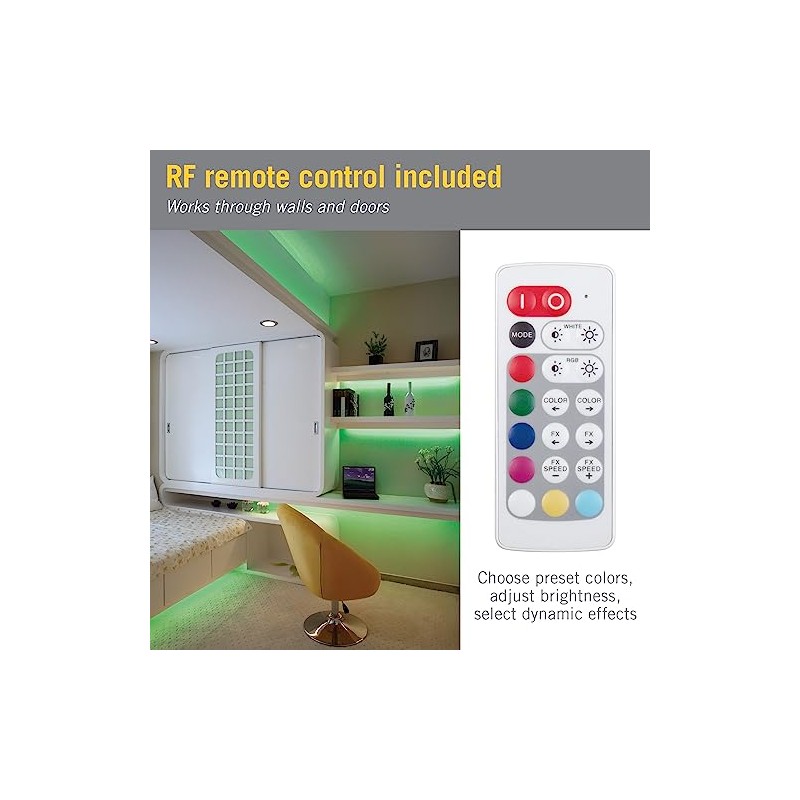 Armacost Lighting Slimline RGB+W LED Strip Light Remote Control 723422N