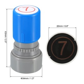 PATIKIL Automatic Inking Number Stamp Number 7 Stamp Teacher Stamp Initial Stamp Ink Stamp Class Notebook Scrap Booking Style 2 Red Ink