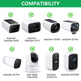 Flexible Tripod Camera Mount for eufy Solocam S220, Indoor Cam E220/C210, eufyCam 2C/2C Pro/3/S330, 3C/S300 Security Camera, Durable and Sturdy Waterproof Camera Mount, Attached Where You Want