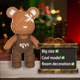 VIIOVOIIV Teddy Brown Bear Micro Building Blocks Set(4500Pieces) Christmas Bear Building Blocks Gift for Adult and Kid