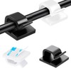 [100Pcs] Adhesive Cable Clips (Small, White&Black) Under Desk Cable Management