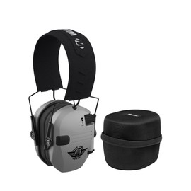 Walkers Razor Electric Slim Earmuffs - Noise Cancelling Ear Protectors with Built-in Microphone (Talk to Me Goose Gray) - Ideal for Hunting, Shooting, and Outdoor Activities with Case (2 Items)