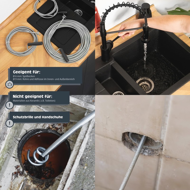 HELPMATE Pipe Cleaning Spiral Diameter 6 mm - 3 m