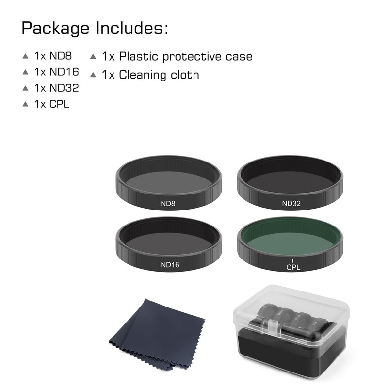 GEPULY 4-Pack ND8 ND16 ND32 CPL Lens Filter for DJI
