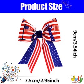 Independence Day Hair Clip for Women, 2Pcs Cute Bow Hair Clips for Thick Hair Thin Hair, Small Hair Clip, Hair Accessories for 4th of July, Red White Blue Hair Barrettes, Independence Day Gifts