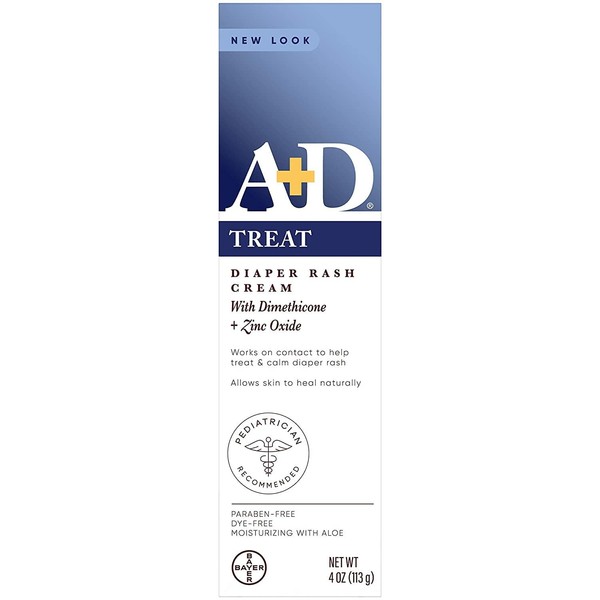 A+D Diaper Rash Cream, Dimethicone Zinc Oxide Cream, 4 oz