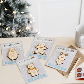 Set of 4 Pocket Hug Christmas Cards - Polar Bear, Gingerbread Man, Reindeer and Penguin Little Pocket Hugs