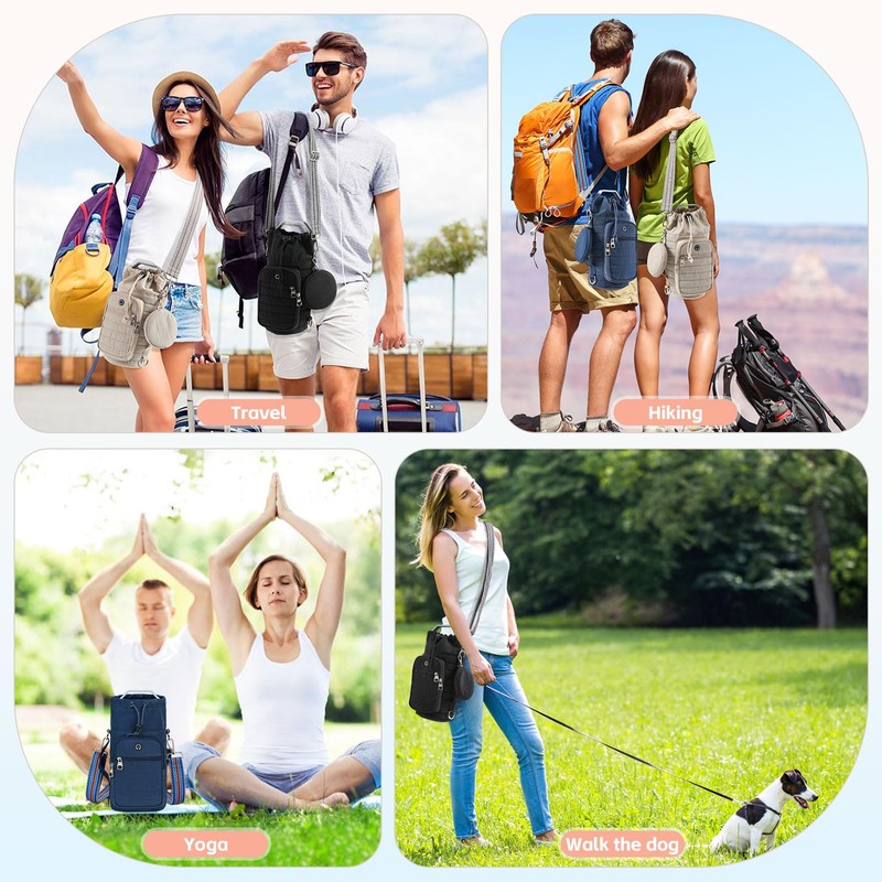 YIQUN Water Bottle Carrier Bag with Strap Insulated Water Bottle