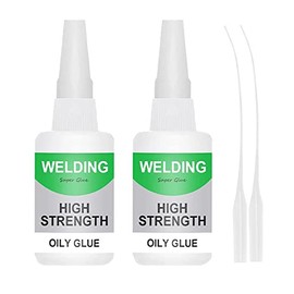Welding High-Strength Oil-Based Glue, Universal Super-Instant Glue, Super-Bright Liquid Glue Can Quickly Repair and Cure, Suitable for Metal, Plastic, Wood, Ceramics, Leather， 50 Grams/Bottle (2PCS)