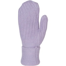 styleBREAKER 09010046 Women's Winter Knitted Mittens Plain with Patterned Waistband Warm Mittens Knitted Gloves, lilac