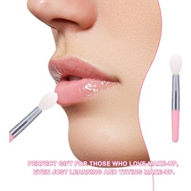 Ciieeo 12 Pinceles de Labios de Silicona Transparentes y Rosa Mango, Aplicadores para Mascarilla y Maquillaje Labial, Kit Compacto 12 Piezas para Belleza y Cuidado Personal