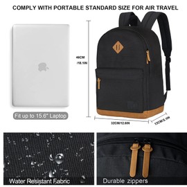 KOPHLY Large Hand Luggage Travel Laptop Backpack for Men and Women, School Backpack, Classic Backpack for University, darkgray